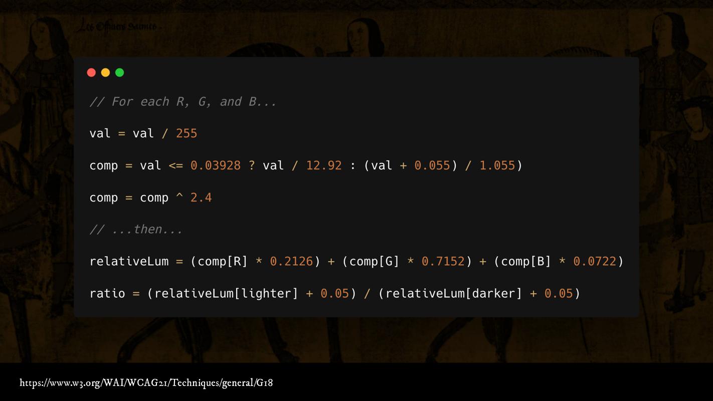 How to calculate contrast ratios the WCAG way